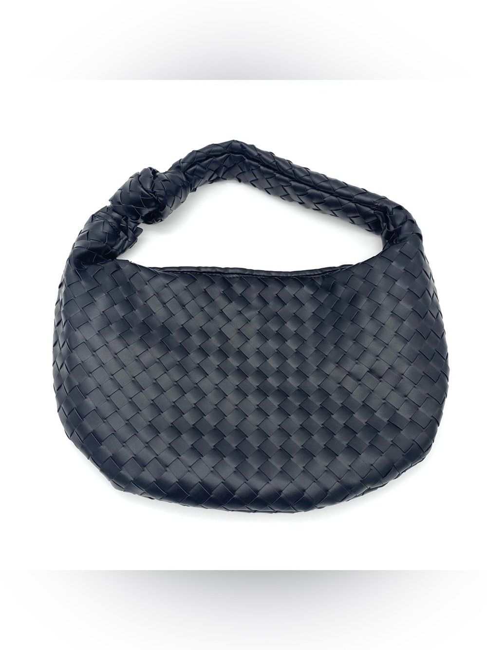 Lulla Collection Woven Knot Small Black HandBag Purse
